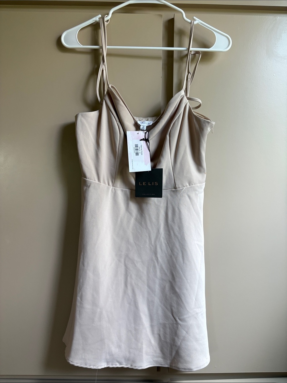 Le Lis Nude-Beige Cowl Neck Mini Dress
